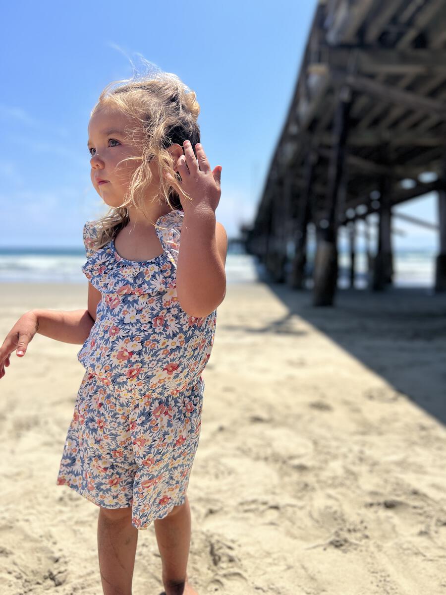 KATHY ROMPER - BLUE FLORAL