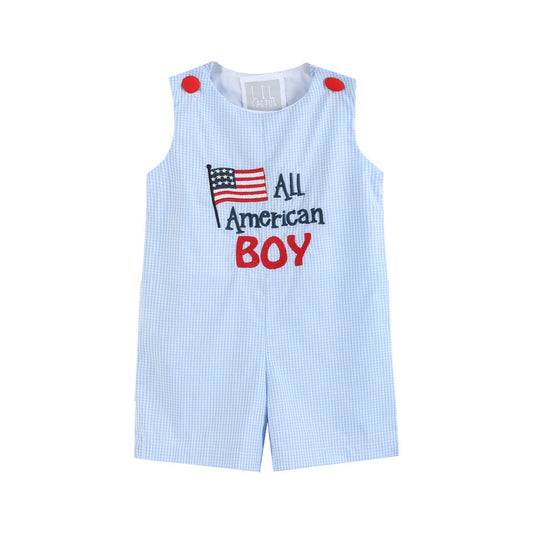 ALL AMERICAN BOY BLUE GINGHAM SHORTALLS