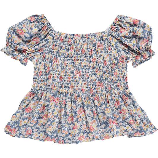 ELEANOR BLOUSE - BLUE FLORAL