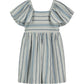 HALLIE DRESS - BLUE MINI MULTI STRIPE