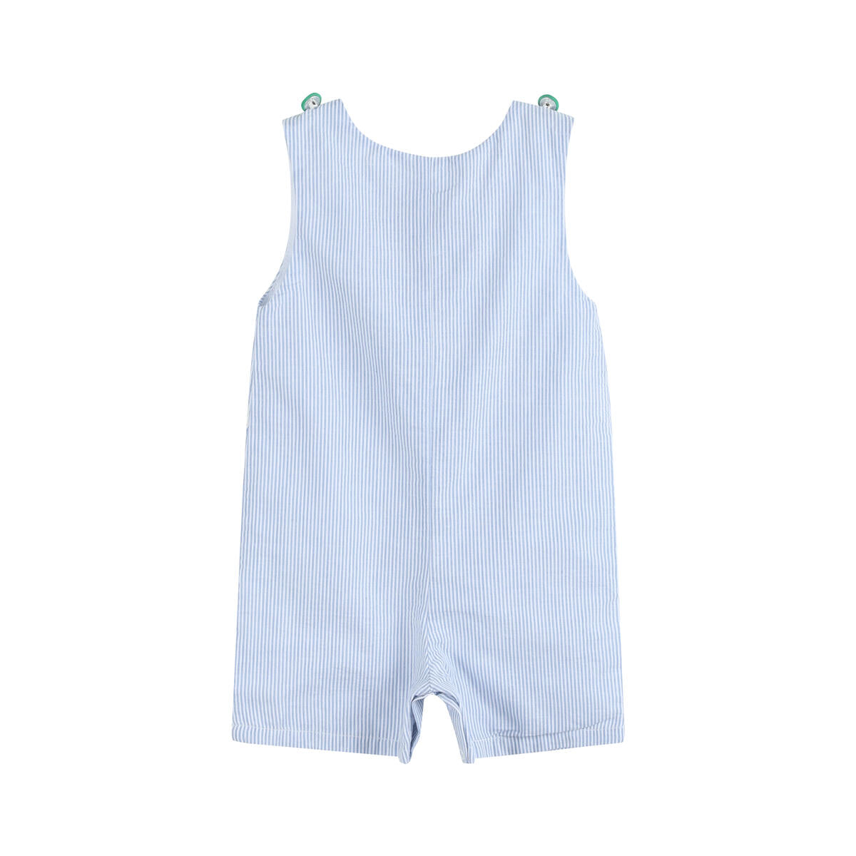 LIGHT BLUE SEERSUCKER WATERMELON SHORTALLS