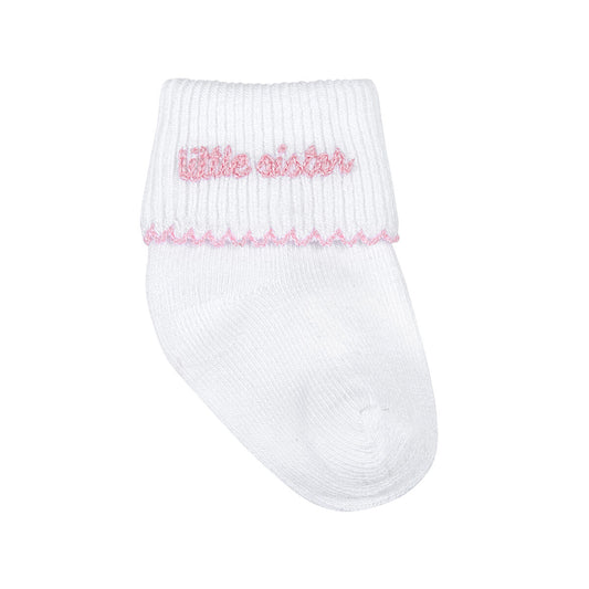 LITTLE SISTER EMBROIDERED SOCKS