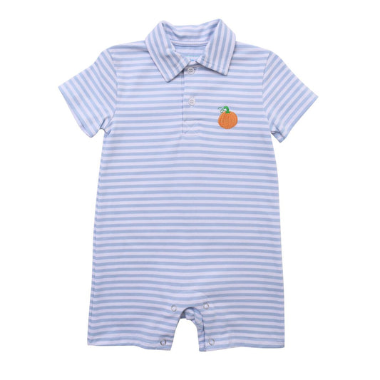 BOYS POLO ROMPER - PUMPKIN