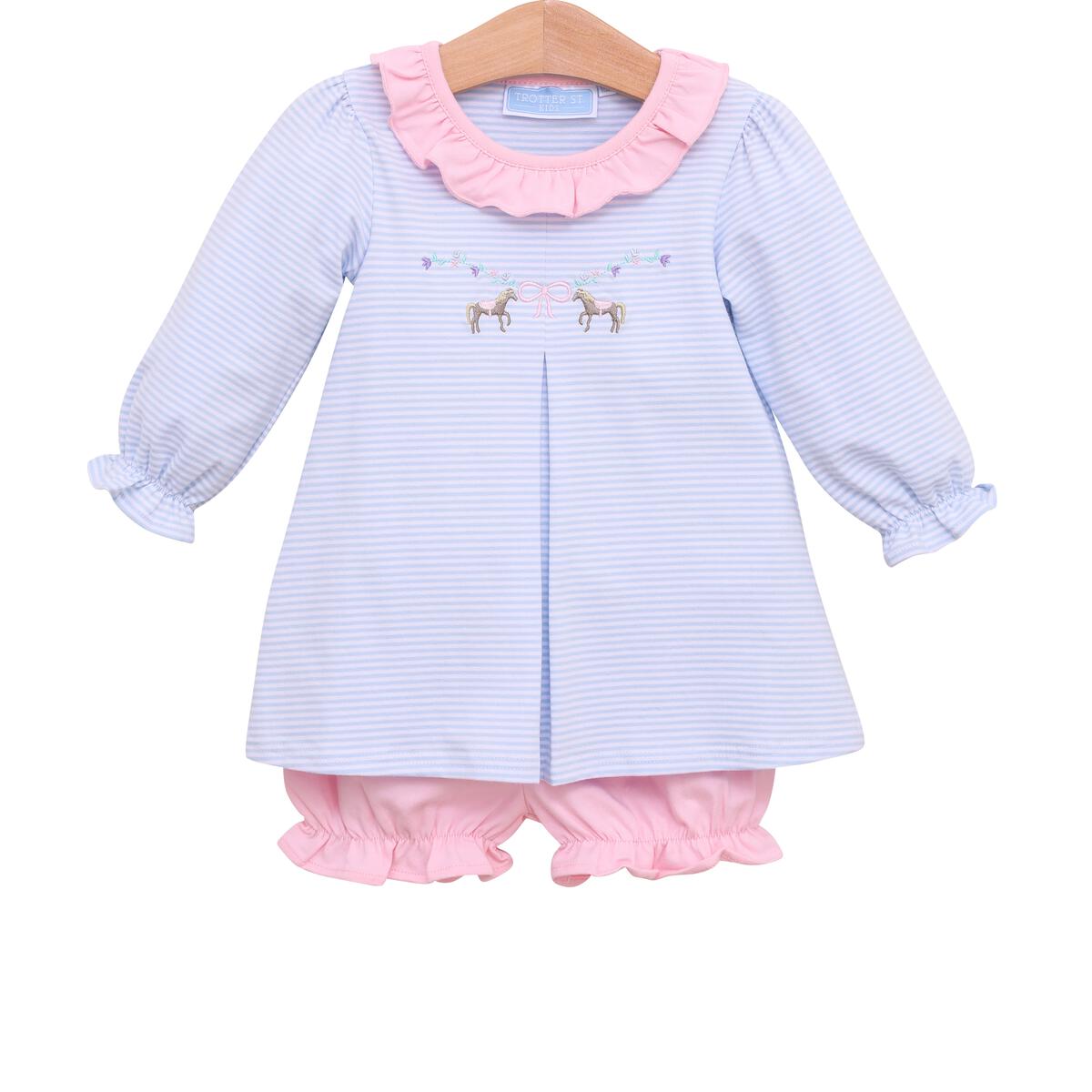 HORSE EMBROIDERY BLOOMER SET