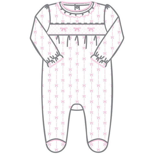 AMELIA'S CLASSIC PINK SMOCKED FOOTIE
