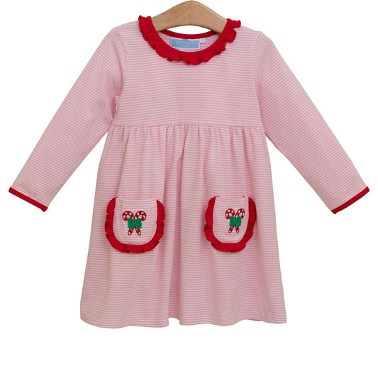 CANDY CANE EMBROIDERY DRESS