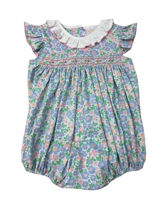 PERIWINKLE PETALS SMOCKED FLUTTER BUBBLE