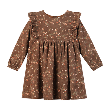 ANYA DRESS - CHOCOLATE FLORAL CORDUROY