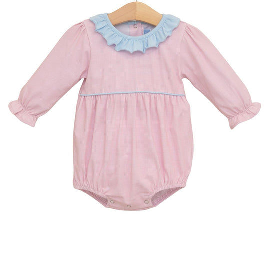 AMELIA BUBBLE - LIGHT PINK MICROGINGHAM/LIGHT BLUE