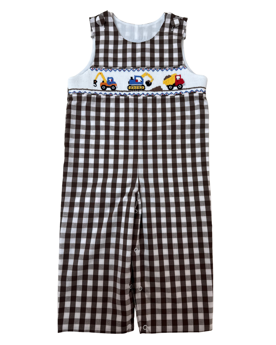 SMOCKED LONG JON JON BROWN CHECK - WORK TRUCKS