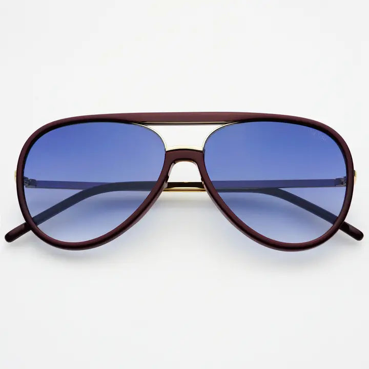 SHAY UNISEX AVIATOR SUNGLASSES - BURDUNDY