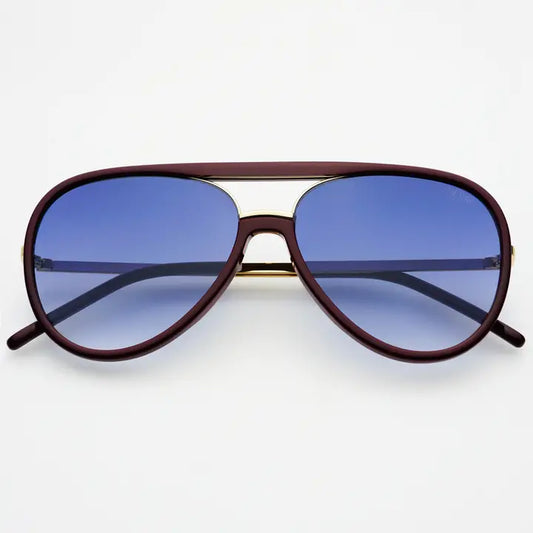 SHAY UNISEX AVIATOR SUNGLASSES - BURDUNDY