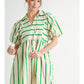 BABY DOLL MINI DRESS - GREEN STRIPE