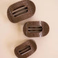 BROWN CROCODILE FLAT ROUND CLIP - ASSORTED SIZES