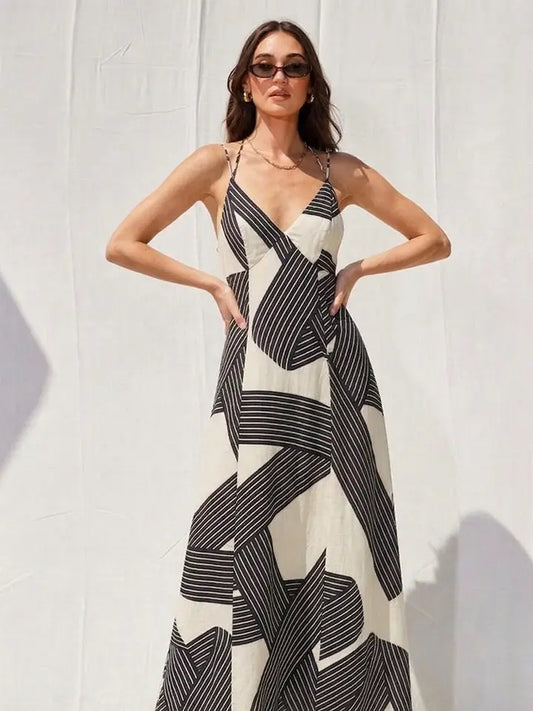 OPEN BACK MAXI DRESS - BLACK