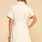 BUTTON UP COLLARED DRESS - CREAM