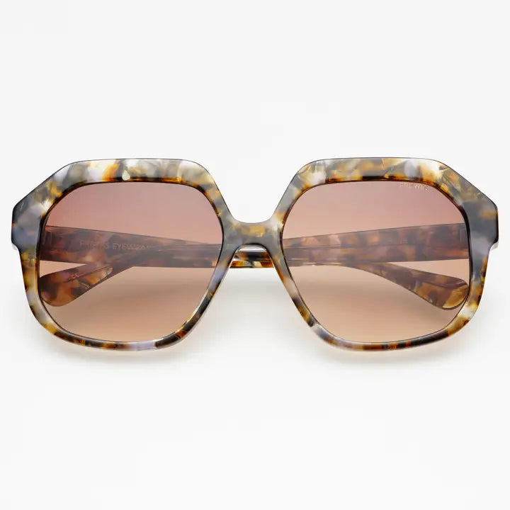 STELLA ACETATE OCTAGONAL SUNGLASSES - BROWN TORTOISE