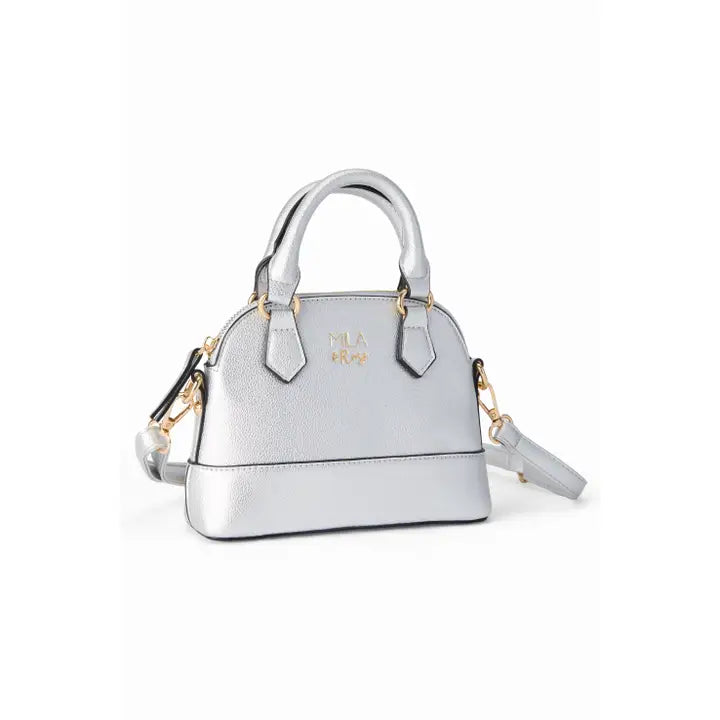 SILVER METALLIC GIRL'S CROSSBODY PURSE