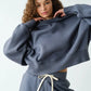 CLOUDWALK BALLOON SLEEVE FLEECE CREWNECK - GRAPHITE