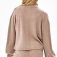 MOCK NECK CABLE KNIT SWEATER - MOCHA