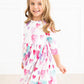 LIGHT HEARTED 3/4 SLEEVE POCKET TWIRL DRESS