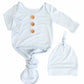 BABY BLUE NEWBORN BABY KNOT &  HAT SET
