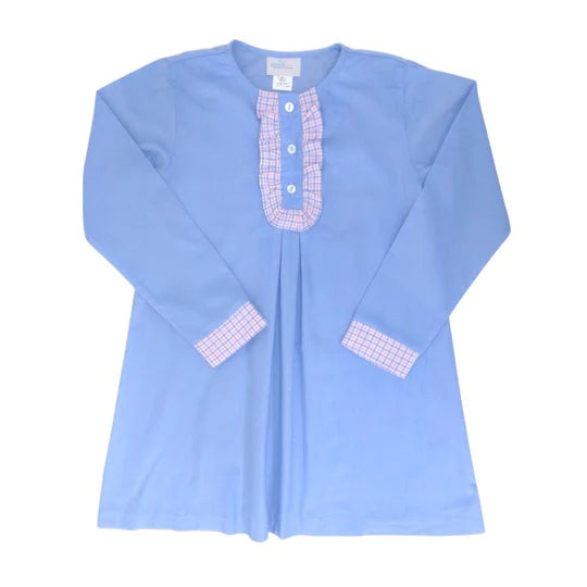 GIA DRESS - BLUE SPANISH CORD
