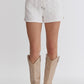 QUILTED HIGH WAIST SHORTS - OFF WHITE