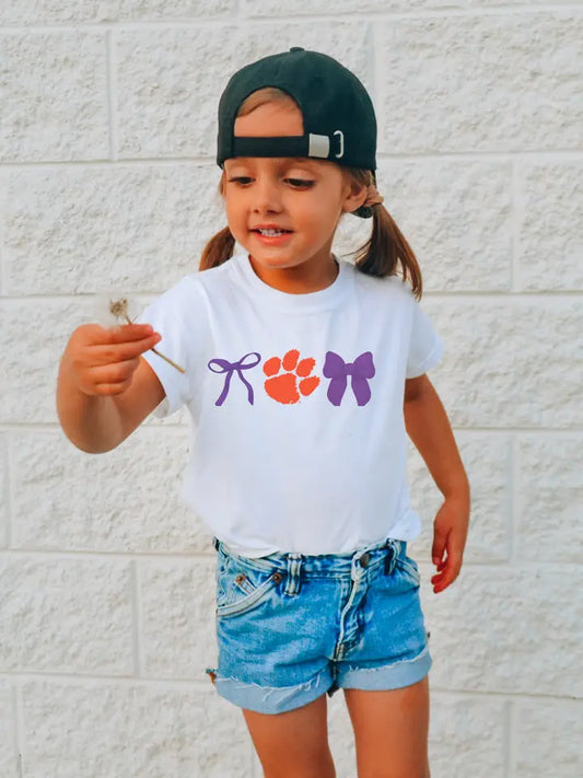 CLEMSON TIGERS BOWS PURPLE YOUTH GRAPHIC TEE