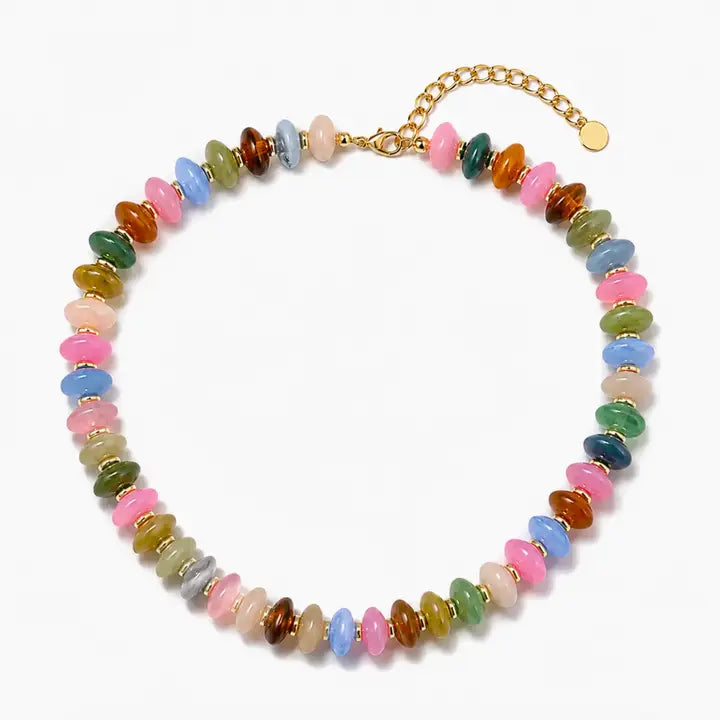 COLORFUL CHUNKY BEADED STATEMENT NECKLACE