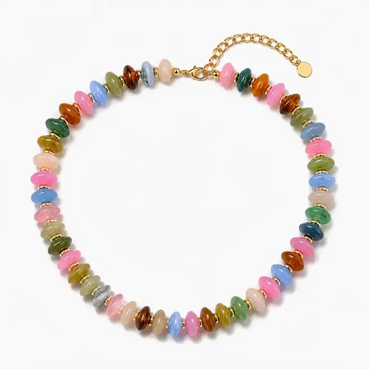 COLORFUL CHUNKY BEADED STATEMENT NECKLACE