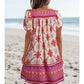 BOHO FLORAL SHORT SLEEVE MINI DRESS