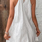 BOHO EYELET HALTER NECK DRESS - WHITE