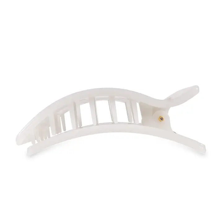 FLAT RECTANGLE HAIR CLIP - LARGE COCONUT WHITE