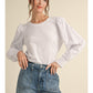 COTTON TOP W/ PUFF SLEEVES - OFF WHITE