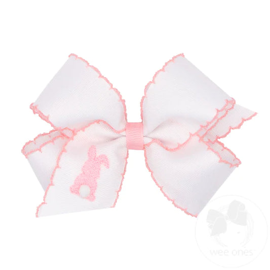 MEDIUM BUNNY GROSGRAIN BOW W/ MOONSTITCH