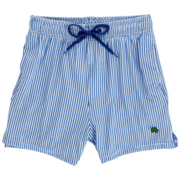 BOARD SHORT - BLUE STRIPE SEERSUCKER TRUNK