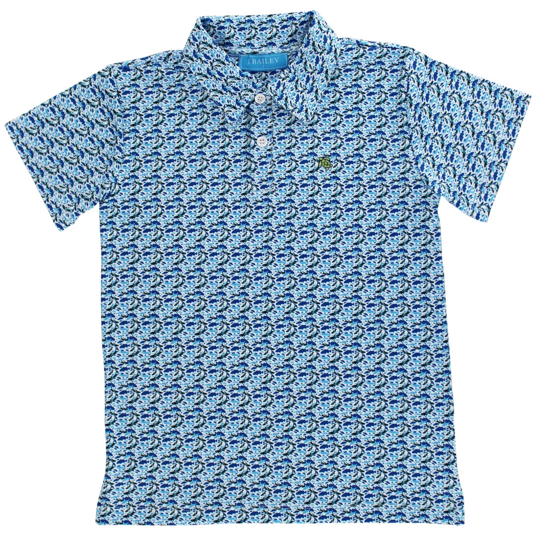 PERFORMANCE HENRY  POLO - BLUE SHARK