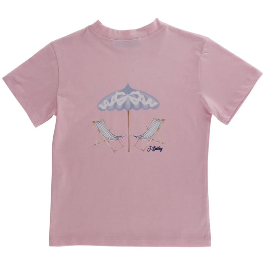 GIRLS LOGO TEE BEACH CHAIRS ON SORBET