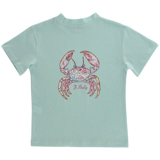 GIRLS LOGO TEE CRAB ON SEAGLASS