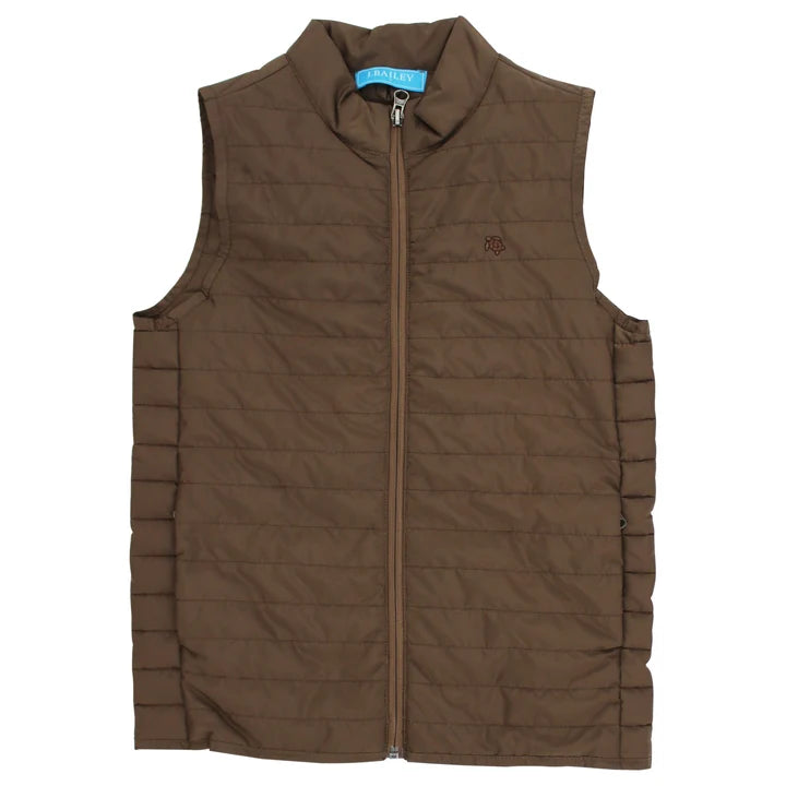 BOYS QUILTED VEST - CHESTNUT