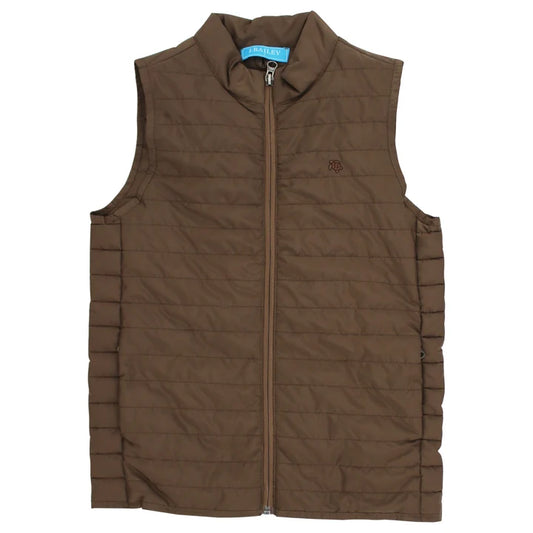 BOYS QUILTED VEST - CHESTNUT