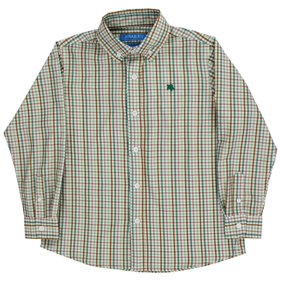 PERFORMANCE ROSCOE BUTTON DOWN SHIRT - ACORN PLAID