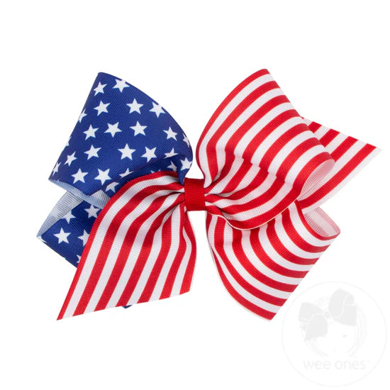 PATRIOTIC STARS AND STRIPES BOW