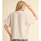 OPEN COLLARED NECK TOP - OATMEAL