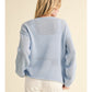 AMERICAN FLAG CROCHET TOP - POWDER BLUE
