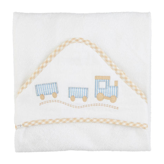 TRAIN APPLIQUE HOODED TOWEL