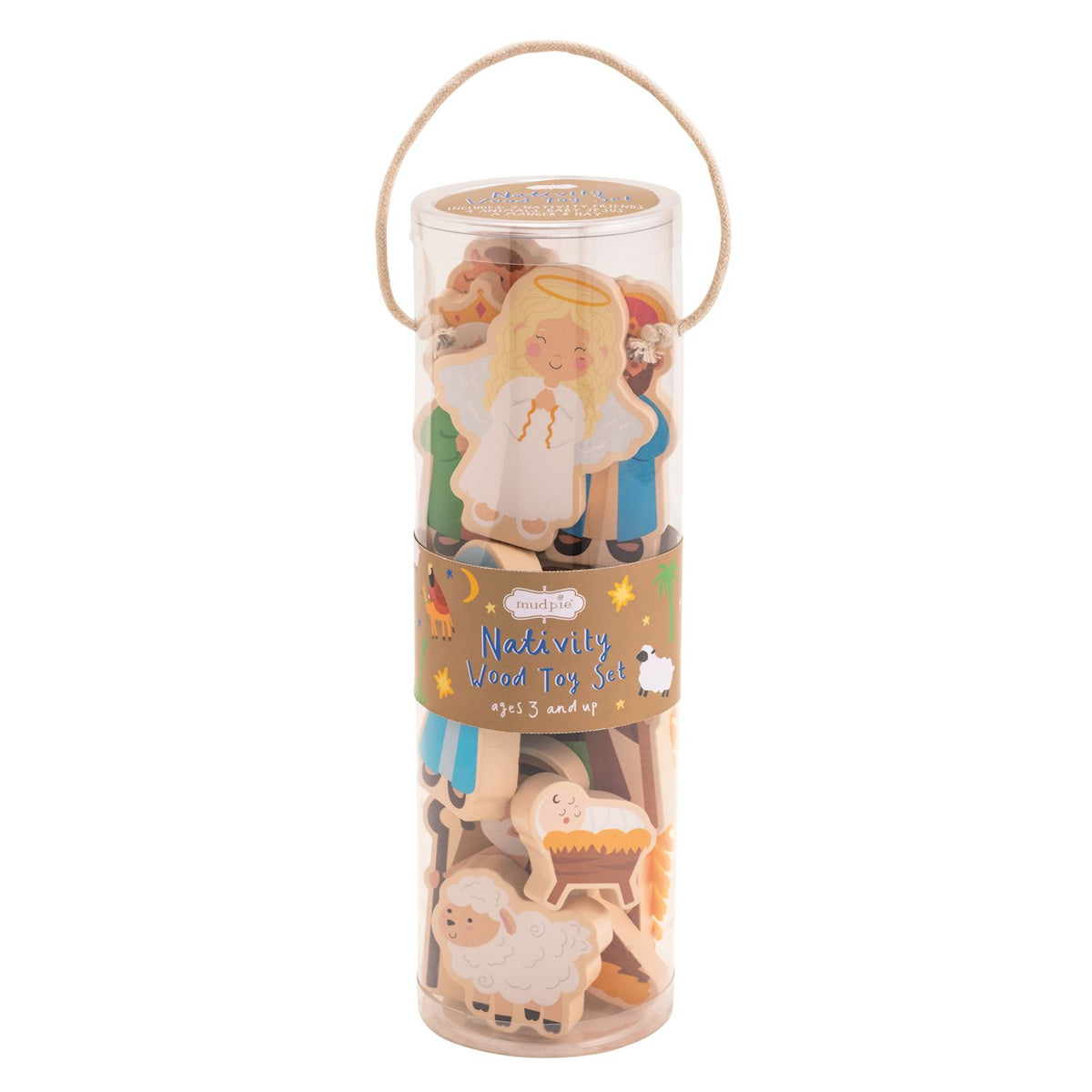 NATIVITY WOOD TUBE SET