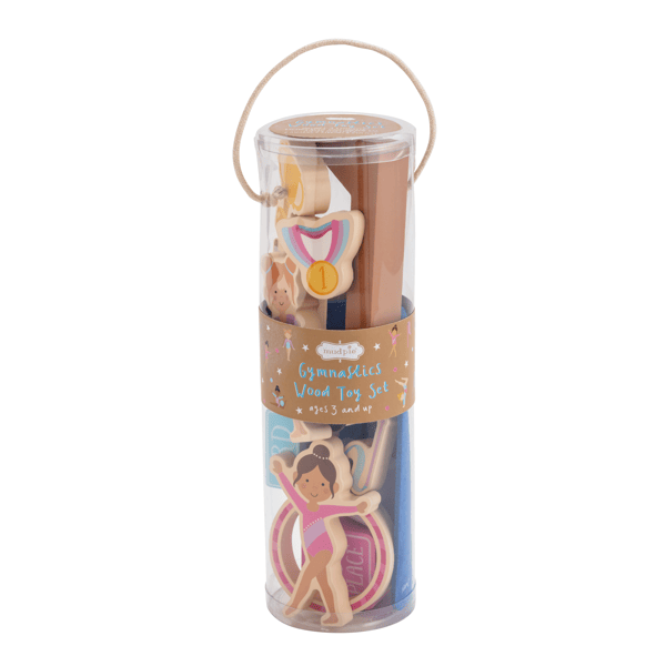 WOODEN TOY TUBE SET - ASSORTED