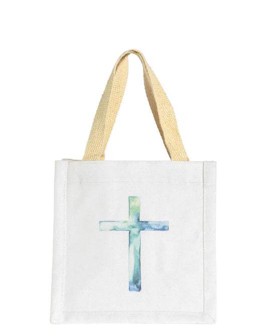 WATERCOLOR CROSS PETITE GIFT TOTE